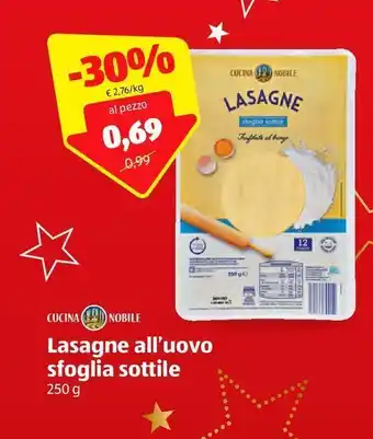 ALDI Lasagne all'uovo sfoglia sottile offerta