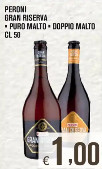 Adhoc Peroni Gran Riserva Puro Malto o Doppio Malto 50cl offerta
