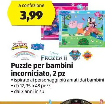 ALDI Puzzle per bambini incorniciato, 2 pz offerta
