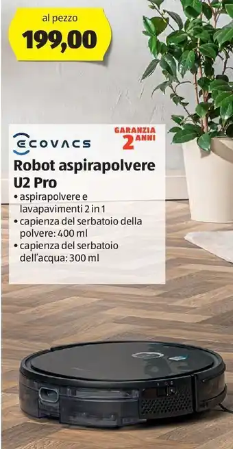 ALDI Robot aspirapolvere u2 pro offerta