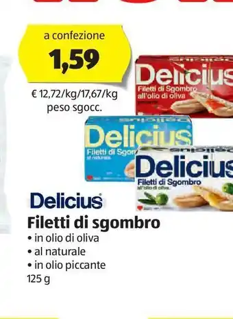 ALDI Filetti di sgombro delicius offerta