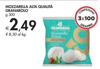 Bennet Mozzarella alta qualità granarolo g 300 offerta