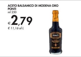 Bennet Aceto balsamico di modena oro ponti ml 250 offerta