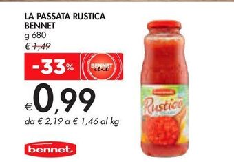 Bennet La passata rustica bennet g 680 offerta