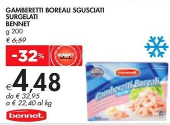 Bennet Gamberetti boreali sgusciati surgelati bennet g 200 offerta