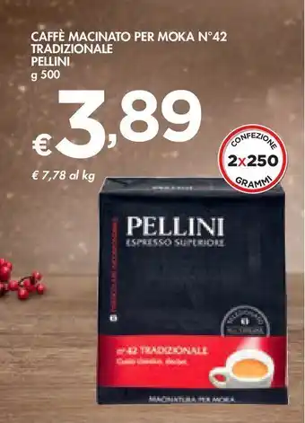 Bennet Caffè macinato per moka n. 4 tradizione pellini g 500 offerta