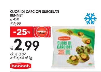 Bennet Cuori di carciofi surgelati bennet g 450 offerta