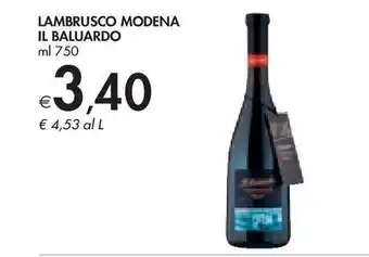 Bennet Lambrusco modena il baluardo ml 750 offerta