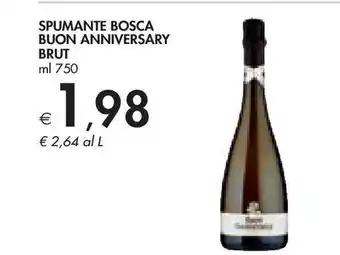 Bennet Spumante bosca anniversary brut 75cl offerta