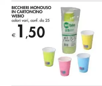 Bicchieri monousp in cartoncino webio