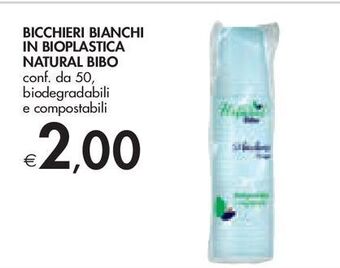 Bennet Bicchieri bianchi in bioplastica natural bibo offerta