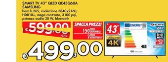 Bennet Smart tv 43'' qled qe43q60a samsung offerta