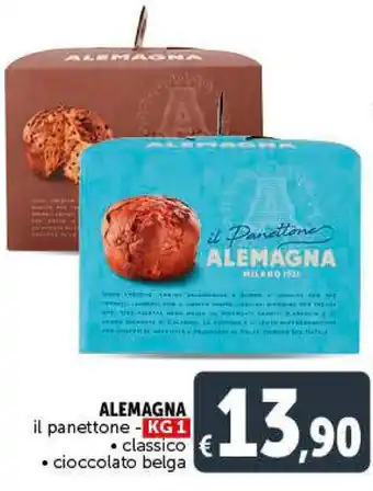 Deco Supermercati Alemagna il panettone classico/cioccolato belga 1 kg offerta