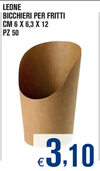 Adhoc Leone Bicchieri per Fritti 6cm x 6,3 x 12 50 pz offerta