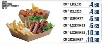 Leone Street Food Vaschette per Fritti 125pz 11,1 x 7,5 x 3cm
