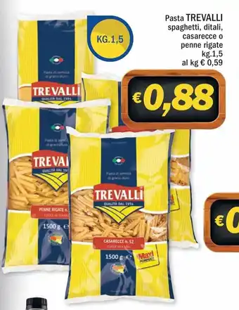 Ard Discount Trevalli Pasta spaghetti, ditali, casarecce o penne regate 1,5kg offerta