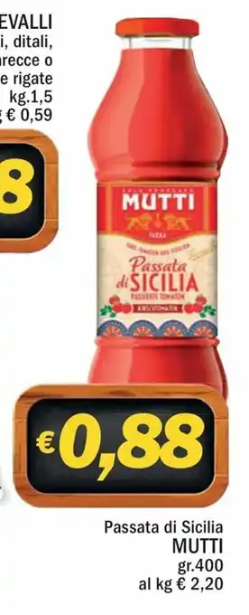 Ard Discount Mutti Passata di Sicilia 400gr offerta