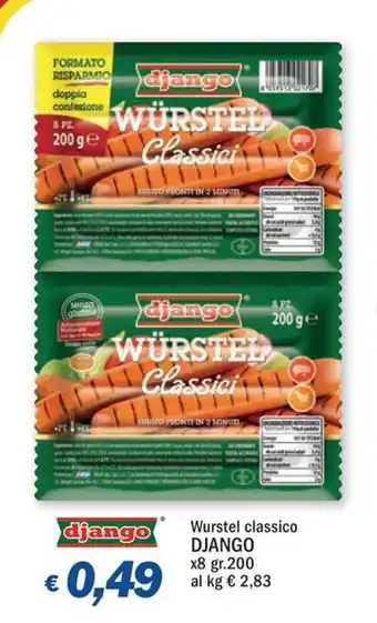 Ard Discount Django Würstel classico x8 200gr offerta