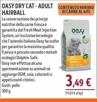 Il Gigante Oasy dry cat - adult hairball offerta
