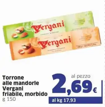 Vergani Torrone Alle Mandorle Friabile, Morbido g 150