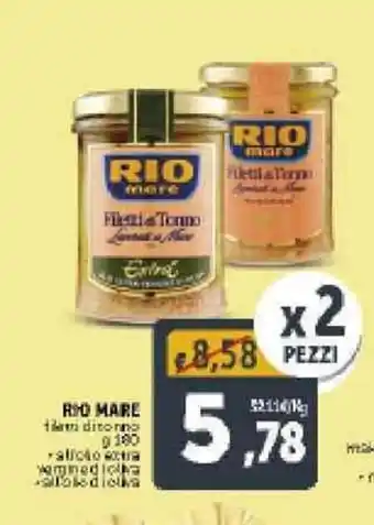 Deco Supermercati Rio Mare Filetti di Tonno 180g offerta