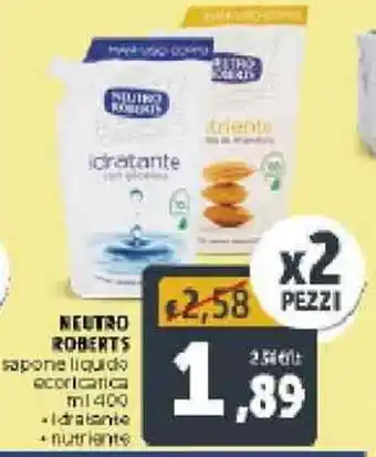 Deco Supermercati Neutro Roberts Sapone Liquido 400ml offerta