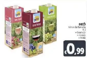 Deco Supermercati Decò Vino da Tarola 1l offerta