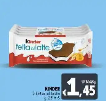 Deco Supermercati Kinder 5 Fetta Al Latte 28g x 5 offerta