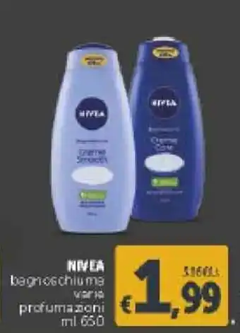 Deco Supermercati Nivea Bagnoschiuma varie profumazione 650ml offerta