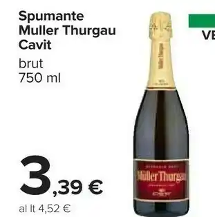 Carrefour Cavit Cavit - Spumante Brut Muller Thurgau 750 g(ml) offerta