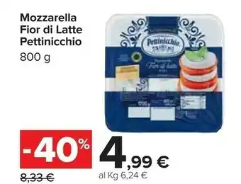 Carrefour Pettinicchio Mozzarella Fior Di Latte 800 G(ml) offerta