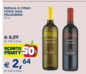 Esselunga Cantine pellegrino Costa Gaia Inzolia 750 Ml offerta