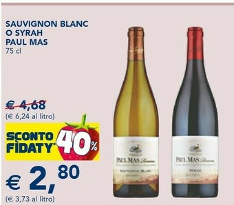Esselunga Paul Mas Sauvignon Blanc 750 Ml offerta