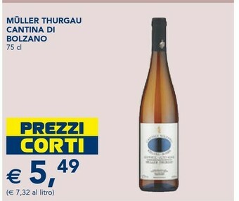 Esselunga Cantina Di Bolzano Muller Thurgau 750 Ml offerta