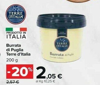 Carrefour Terre D' Italia Burrata Di Puglia offerta