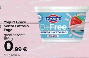 Carrefour Fage Yogurt Greco Senza Lattosio offerta