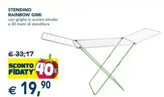 Esselunga Gimi Stendino Rainbow Con Griglia In Acciaio Zincato offerta
