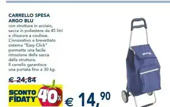 Esselunga Argo Carrello Spesa Blu offerta