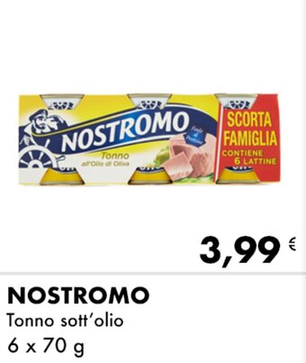 Iper Tosano Nostromo Tonno sott' olio 6 x 70 g offerta