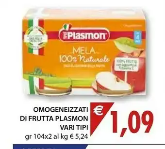 Mercatò Plasmon Omogeneizzati Mela offerta
