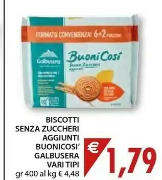 Mercatò Galbusera Biscotto Con Latte Intero Senza Zuccheri Aggiunti Buoni Così 400 G(ml) offerta