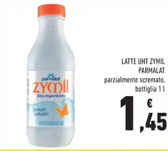 Conad Parmalat Latte UHT Zymil parzialmente scremato bottiglia 1 l offerta