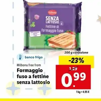 Lidl Formaggio fuso a fettine senza lattosio offerta