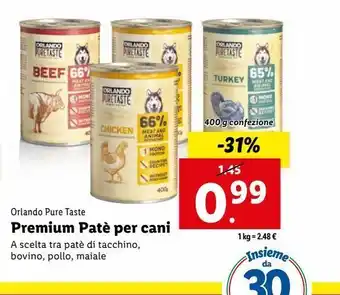 Lidl Premium patè per cani offerta