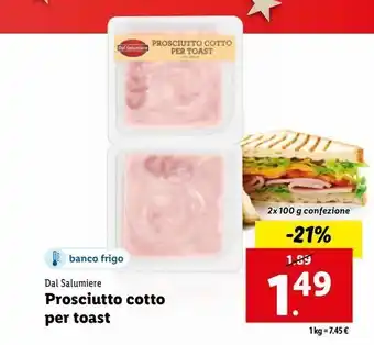 Lidl Prosciutto cotto per toast offerta