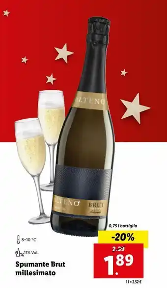 Lidl Spumante brut millesimato offerta