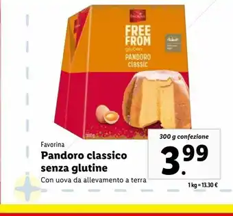 Lidl Pandoro classico senza glutine offerta