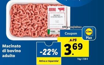 Lidl Macinato di bovino adulto offerta