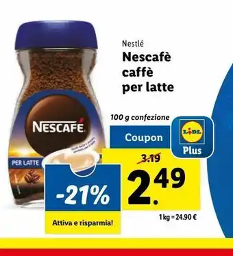 Lidl Nescafe caffè per latte offerta