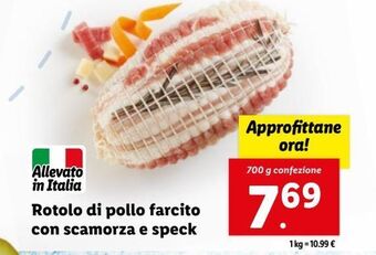 Lidl Rotolo di pollo farcito con scamorza e speck offerta